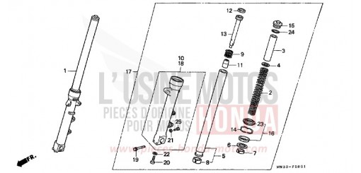 FORCELLA ANTERIORE (CB750F2) CB750F2N di 1992